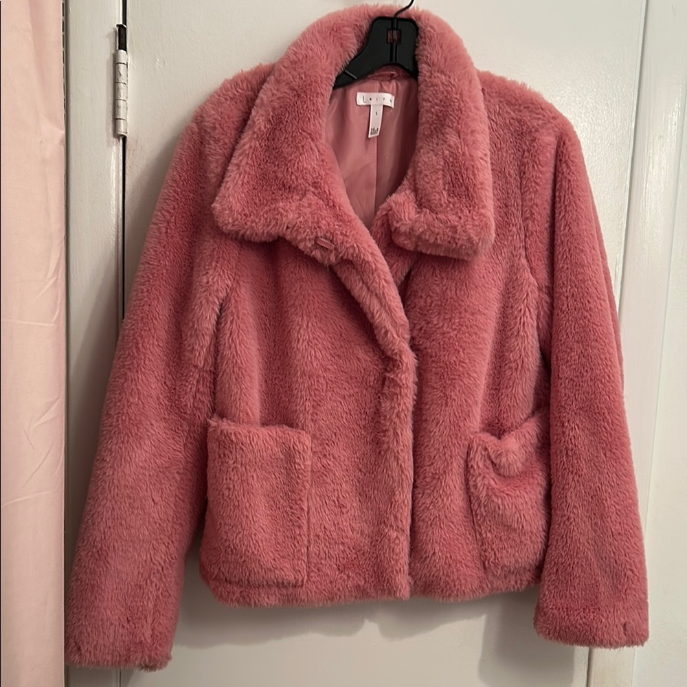 NWOT Leith Pink Teddy Jacket